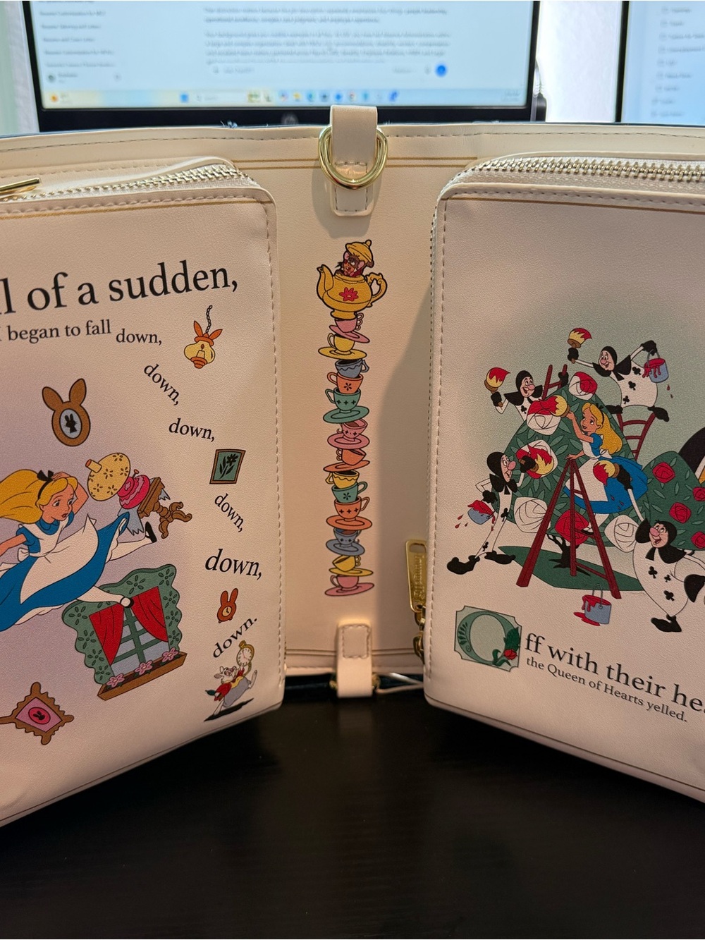 Loungefly Alice in Wonderland Blue and Gold Decorative Book Accent - Picture 4 of 6